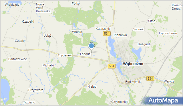 mapa Kolonia Łabędź, Kolonia Łabędź na mapie Targeo